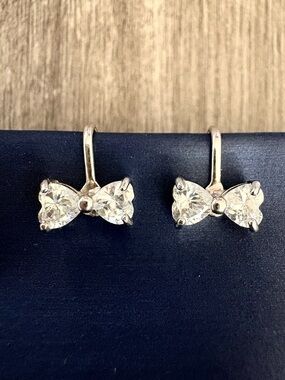 Bow CZ Clip Earrings